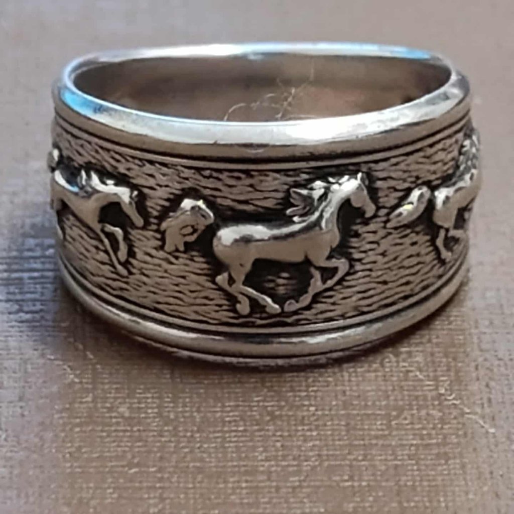 Kabana .925 Sterling Silver Running Horses, Women's Ring, Size 7